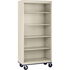 Bookcases; Overall Height: 78 in; Overall Width: 36; Overall Depth: 18; Material: Steel; Color: Putty; Shelf Weight Capacity: 200; Mobility: Yes; Modular: No