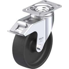 Top Plate Casters; Mount Type: Plate; Number of Wheels: 1.000; Wheel Diameter (Inch): 4; Wheel Material: Rubber; Wheel Width (Inch): 1-9/16; Wheel Color: Black