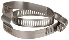 Band Clamp: Hose, 3-1/8" Max Dia, 1/2" Wide, 0.02" Thick, Stainless Steel