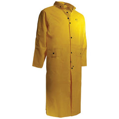 Rain Coat:  Size X-Large,  ASTM D6413,  Yellow,  PVC & Nylon