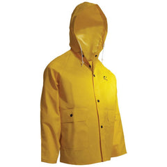 Rain Jacket:  Size Large,  Non Hazardous Protection,  Yellow,  Polyester & PVC