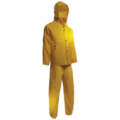 Rain Suit with Pants: Size Large, Non-Hazardous Protection, Yellow, PVC on Polyester