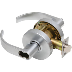 Lever Locksets; Lockset Type: Entrance; Key Type: Keyed Different; Back Set: 2-3/4; Cylinder Type: Less Core; Material: Metal; Door Thickness: 1-3/8 to 1/3-4; Finish: Satin Chrome