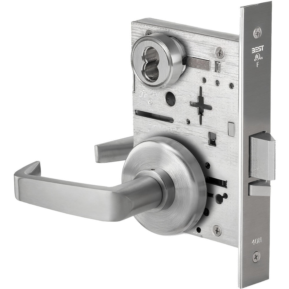 Lever Locksets; Lockset Type: Entrance/Office; Key Type: Keyed Different; Back Set: 2-3/4; Cylinder Type: Less Core; Material: Metal; Door Thickness: 1-3/4; Finish: Satin Chrome