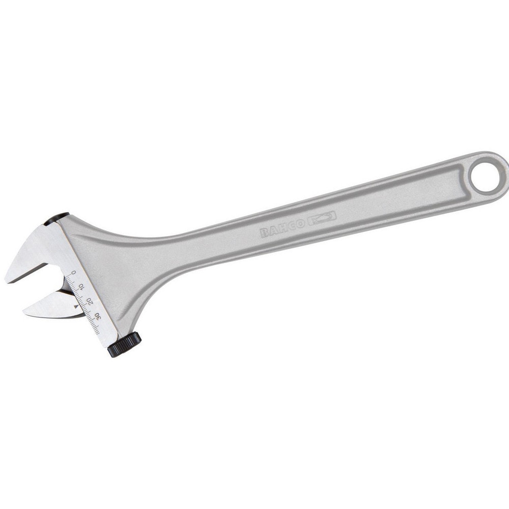 Adjustable Wrench: 12" OAL, 1-9/16" Jaw Capacity