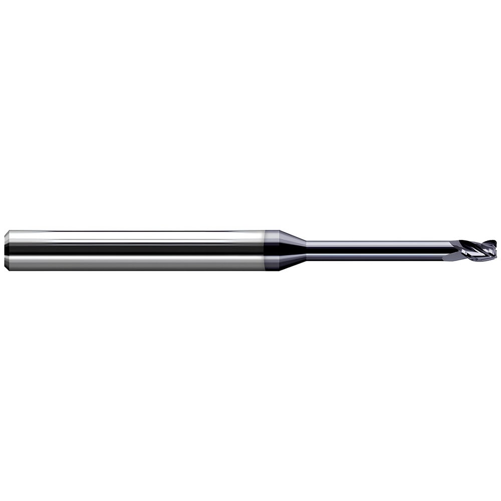 Corner Radius End Mill: 0.0470" Dia, 1.5748" LOC, 0.0050" Radius, 3 Flute, Solid Carbide