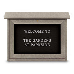 Enclosed Letter Board: 24" Wide, 18" High, Laminate, Black