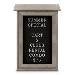 Enclosed Letter Board: 18" Wide, 29" High, Laminate, Black