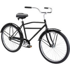 26 Inch, Black, Steel Framed Cruiser Style Bicycle