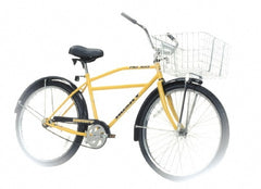 26 Inch, Yellow, Steel Framed Cruiser Style Bicycle