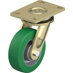 Top Plate Casters; Mount Type: Plate; Number of Wheels: 1.000; Wheel Diameter (Inch): 6; Wheel Material: Polyurethane; Wheel Width (Inch): 2; Wheel Color: Green