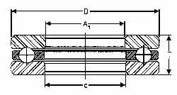 Thrust Bearing: 0.6875" ID, 1.344" OD, 0.563" Thick, Ball, 3,750 lb, 2,260 psi Max PV