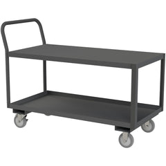 Low Deck Utility Cart: 24-1/4" Long, 24-1/4" Wide, Steel, 1200 lb Capacity, Gray