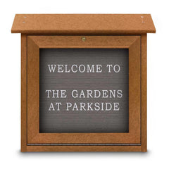 Enclosed Letter Board: 18" Wide, 18" High, Fabric, Gray