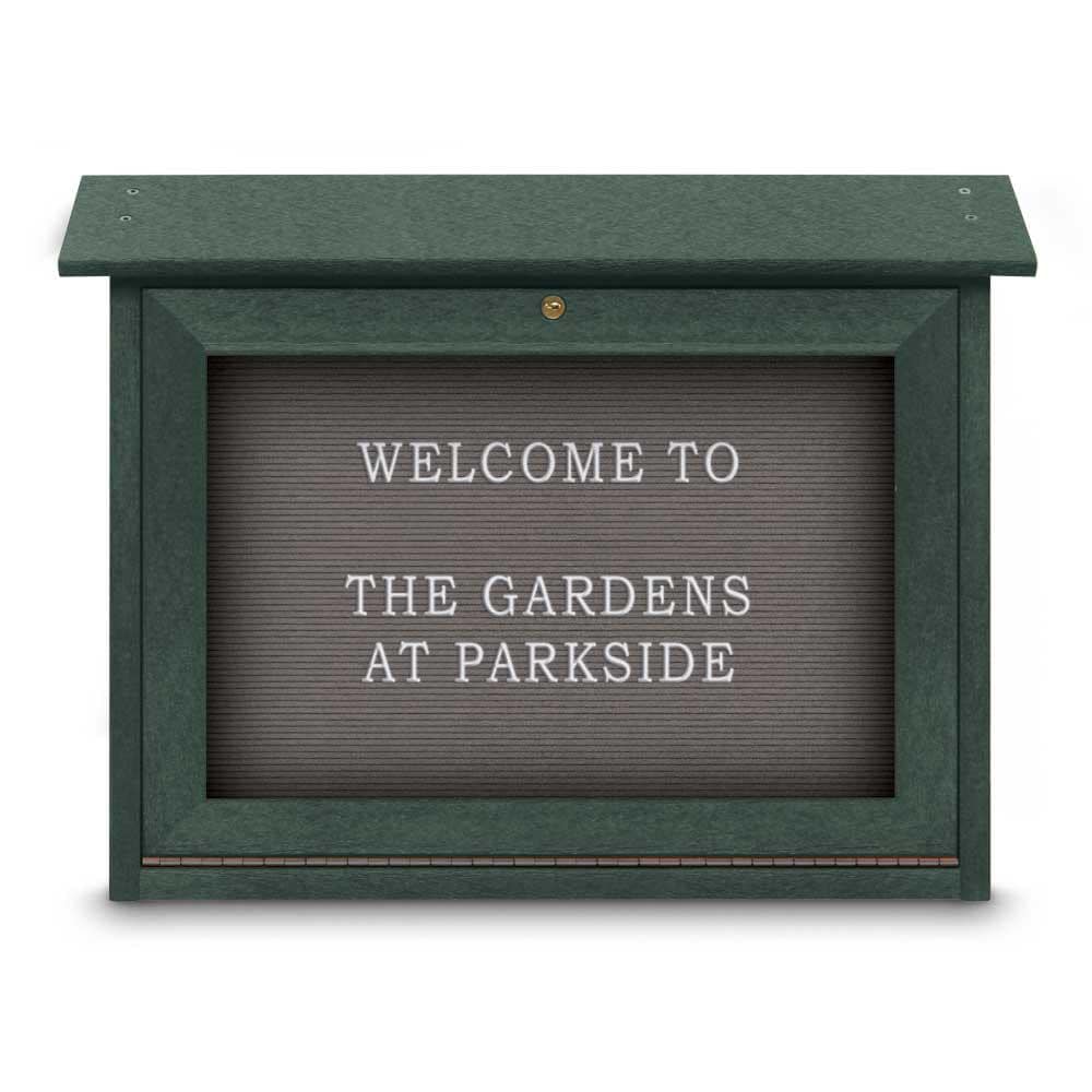 Enclosed Letter Board: 24" Wide, 18" High, Fabric, Gray