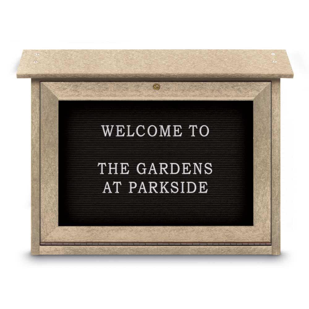 Enclosed Letter Board: 24" Wide, 18" High, Laminate, Black