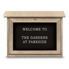 Enclosed Letter Board: 24" Wide, 18" High, Laminate, Black