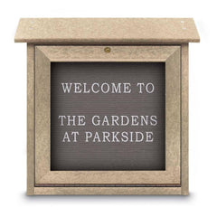 Enclosed Letter Board: 18" Wide, 18" High, Fabric, Gray