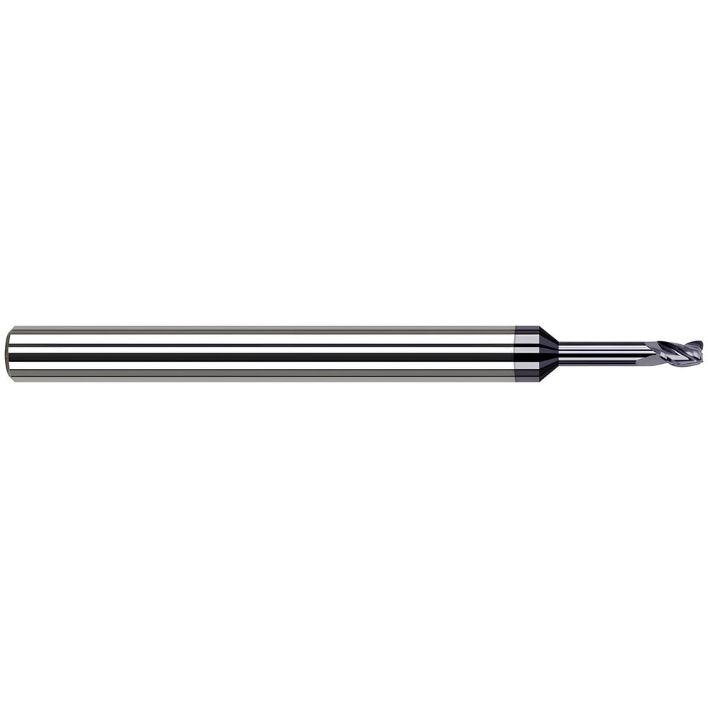 Corner Radius End Mill: 3/16" Dia, 1.875" LOC, 0.0150" Radius, 4 Flute, Solid Carbide