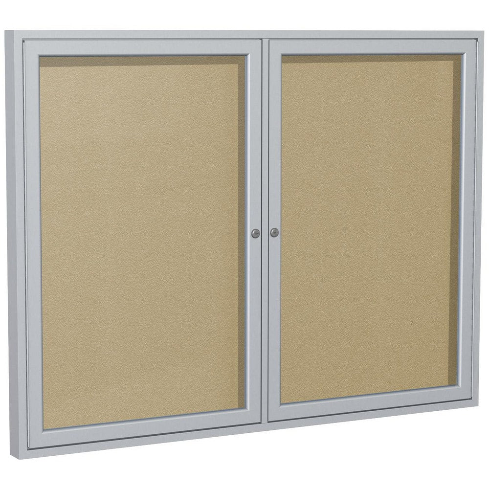 Cork Bulletin Boards; Bulletin Board Type: Enclosed Bulletin Board; Board Color: Caramel; Board Material: Vinyl; Width (Inch): 60; Height (Inch): 48; Frame Material: Aluminum; Frame Color: Silver