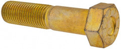 Hex Head Cap Screw: 1-1/4-7, 5-1/2" Length Under Head, Grade L9 Steel, Yellow Zinc Dichromate Finish