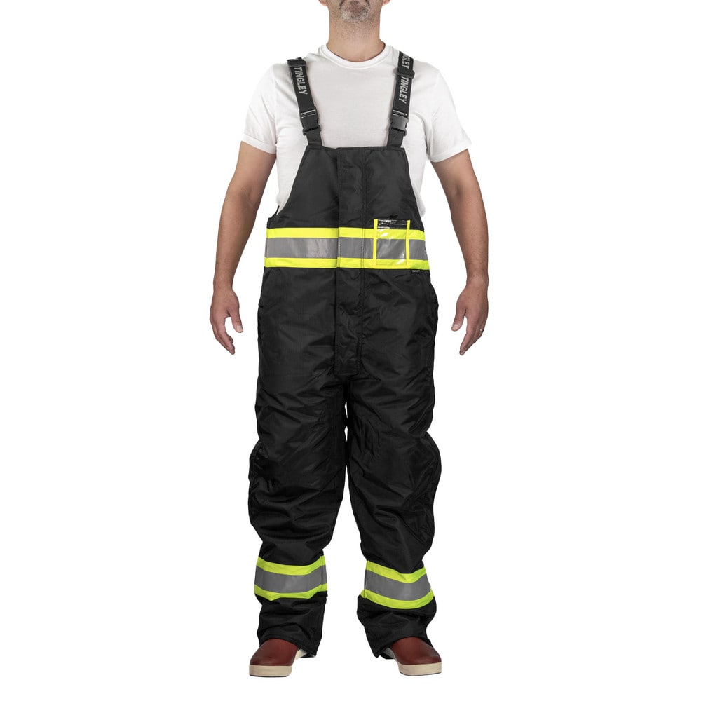 Coveralls & Overalls; Garment Style: General Purpose, Overalls; Size: 3X-Large; Color: Black, Fluorescent Yellow-Green; Material: 420D Polyurethane Coated Nylon, Polyester; Hazardous Protection Level: Non-Hazardous; Ankle Style: Open