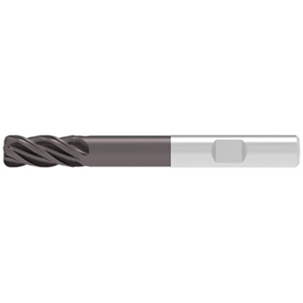 Corner Radius End Mill: 20.00 mm Dia, 42.00 mm LOC, 2.00 mm Radius, 4 Flute, Solid Carbide