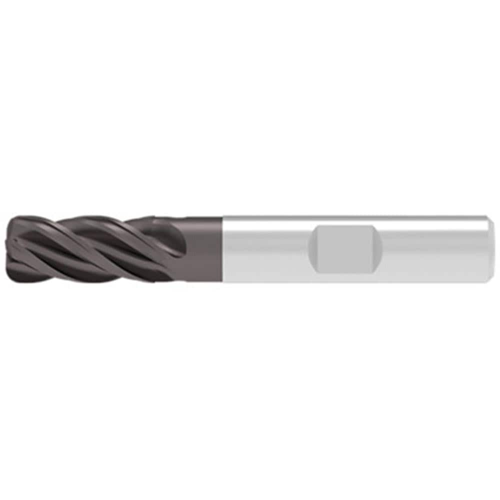 Corner Radius End Mill: 16.00 mm Dia, 36.00 mm LOC, 0.30 mm Radius, 4 Flute, Solid Carbide