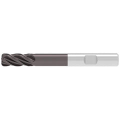 Corner Radius End Mill: 4.00 mm Dia, 11.00 mm LOC, 0.50 mm Radius, 4 Flute, Solid Carbide