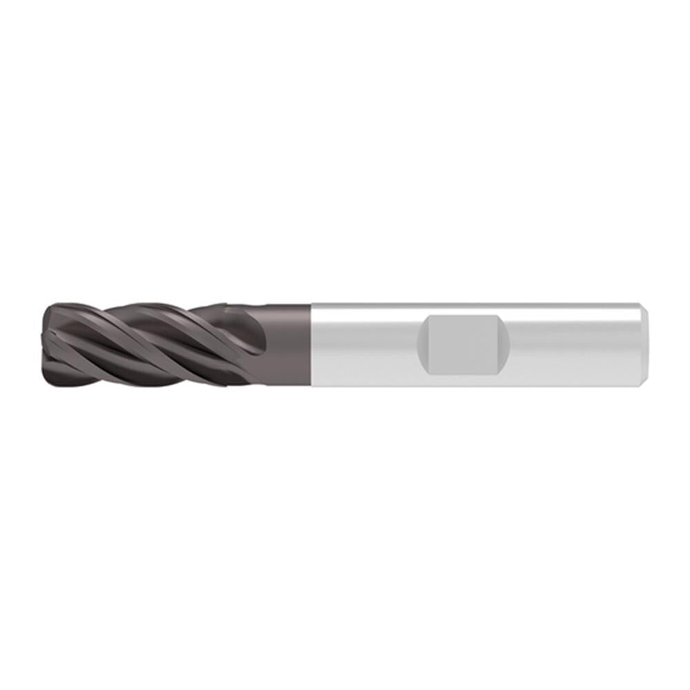 Corner Radius End Mill: 20.00 mm Dia, 38.00 mm LOC, 4.00 mm Radius, 4 Flute, Solid Carbide