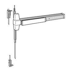 Vertical Bars; Type: Concealed Vertical Rod; Rating: Non Rated; Hand: Reversible; Minimum Door Width: 2.33; Maximum Door Width: 3.000; Grade: 1