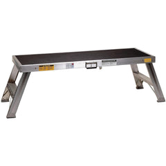 1-Step Aluminum Folding Step Platform: 500 lb Capacity, 22-3/4" Platform Width, 22.75" Platform Depth, 21" Platform Height