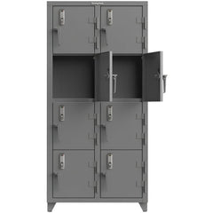 2-Wide Locker: 36" Wide, 75" High, Electronic Lock