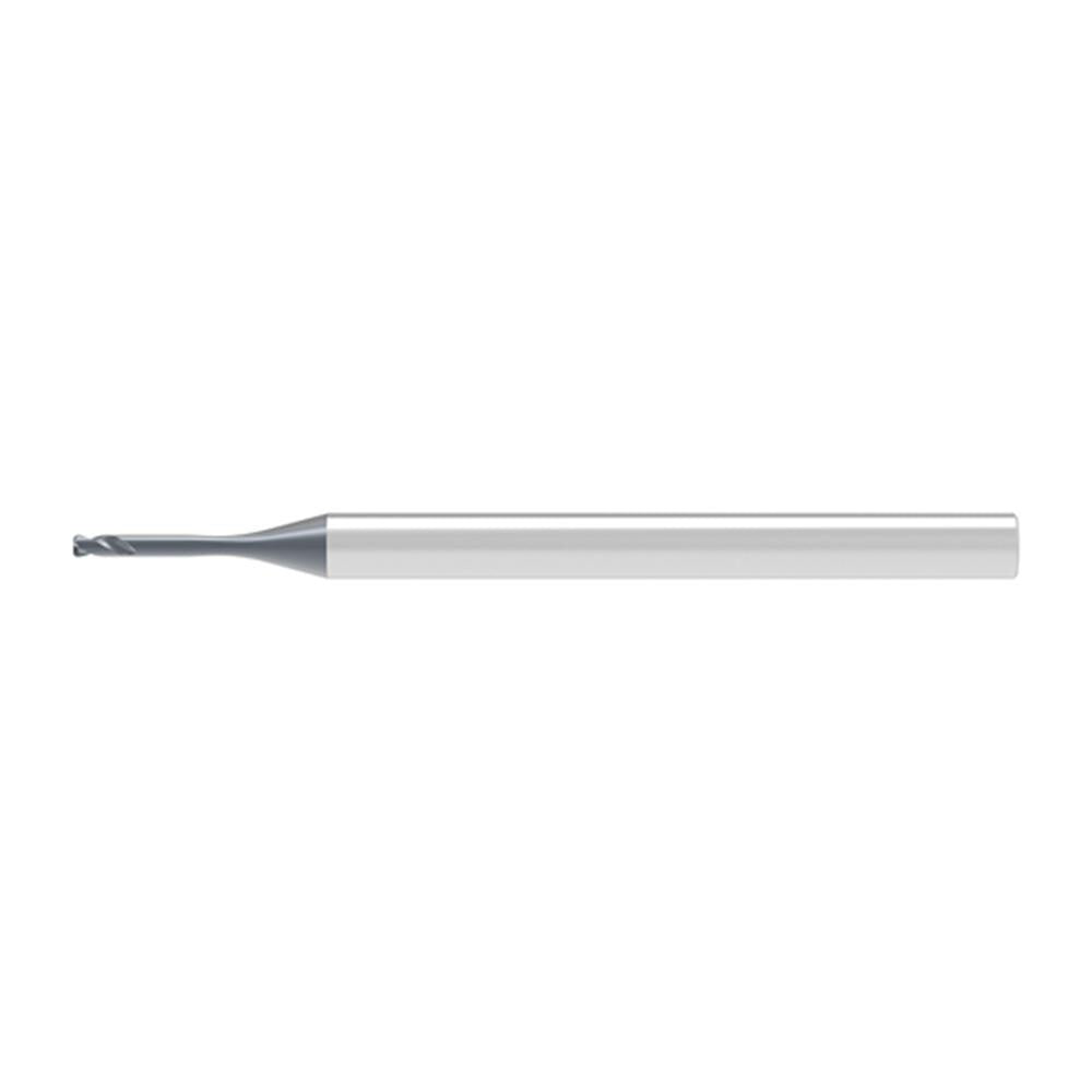 Corner Radius End Mill: 2.00 mm Dia, 2.00 mm LOC, 0.50 mm Radius, 2 Flute, Solid Carbide