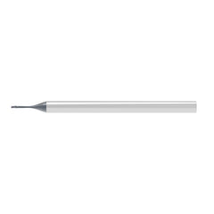Corner Radius End Mill: 0.50 mm Dia, 0.50 mm LOC, 0.10 mm Radius, 2 Flute, Solid Carbide