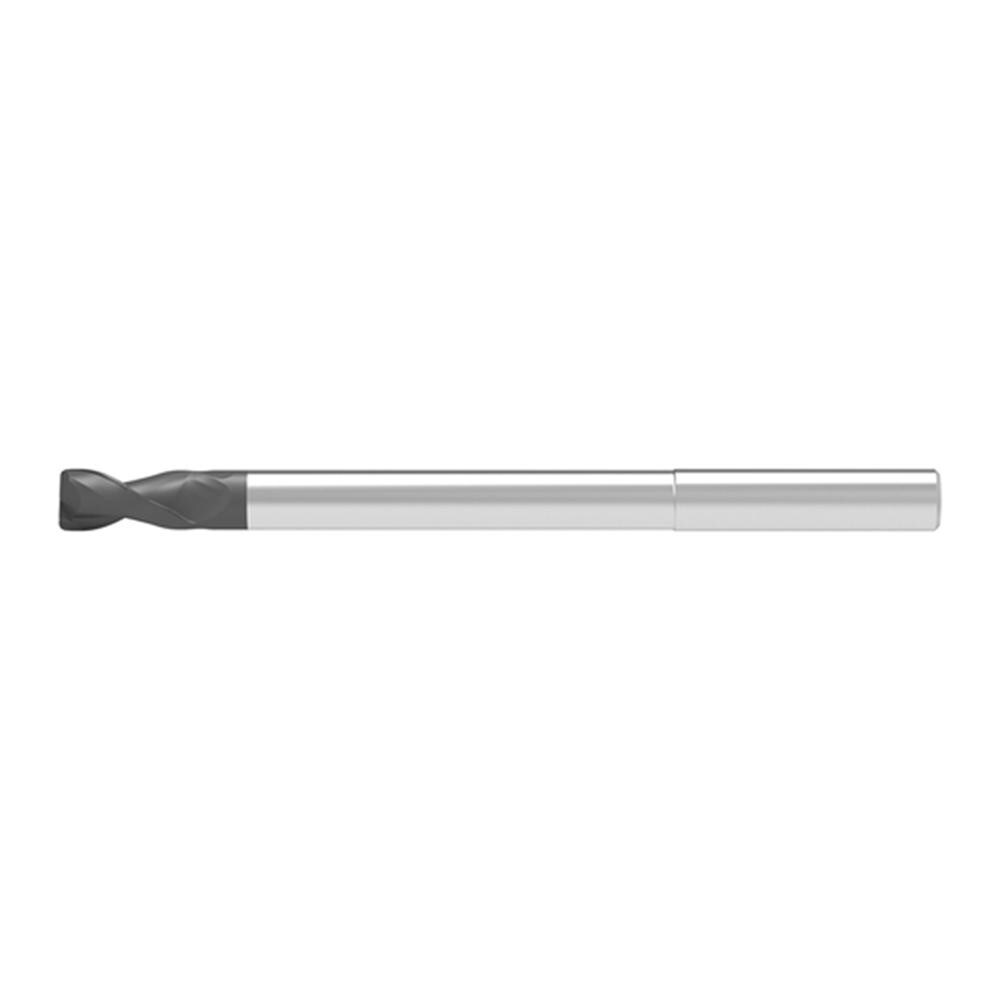 Corner Radius End Mill: 2.00 mm Dia, 8.00 mm LOC, 0.30 mm Radius, 2 Flute, Solid Carbide