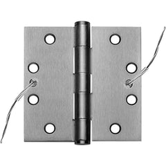 Commercial Hinges; Mount Type: Full-Mortise; Hinge Material: Steel; Length (Inch): 5; Finish: Satin Chrome; Door Leaf Height (Decimal Inch): 5.0000; Door Leaf Width (Decimal Inch): 2.2500; Frame Leaf Height (Decimal Inch): 5.0000