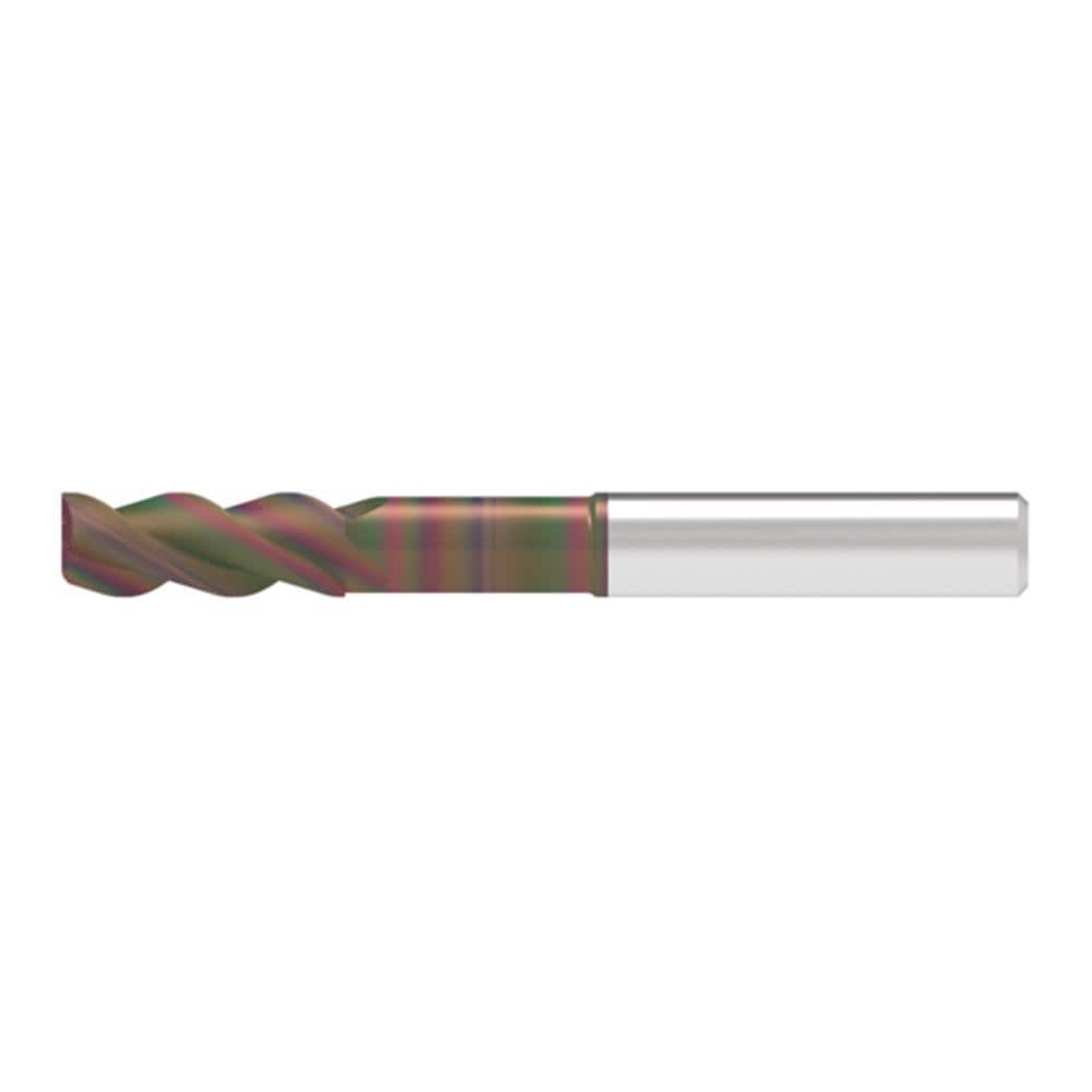 Corner Radius End Mill: 10.00 mm Dia, 26.00 mm LOC, 0.50 mm Radius, 3 Flute, Solid Carbide
