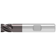 Corner Chamfer End Mill: 8.00 mm Dia, 12.00 mm LOC, 4 Flute, 0.20 mm Chamfer Width, Solid Carbide