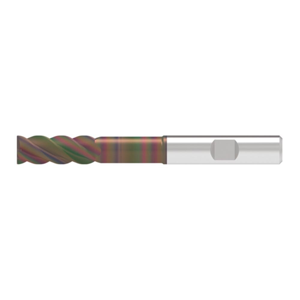 Corner Chamfer End Mill: 14.00 mm Dia, 36.00 mm LOC, 4 Flute, 0.20 mm Chamfer Width, Solid Carbide