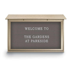 Enclosed Letter Board: 45" Wide, 30" High, Fabric, Gray