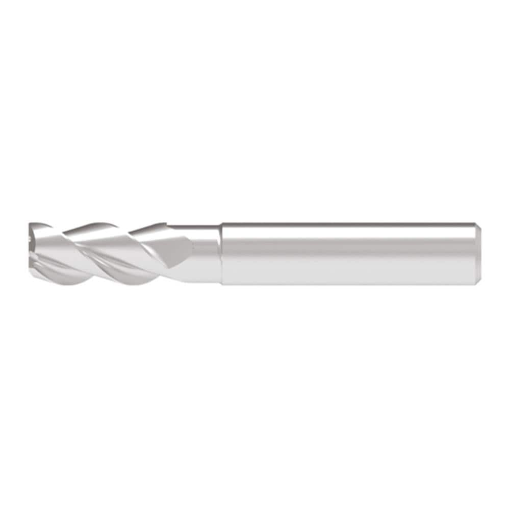 Corner Radius End Mill: 12.00 mm Dia, 25.00 mm LOC, 3.00 mm Radius, 3 Flute, Solid Carbide