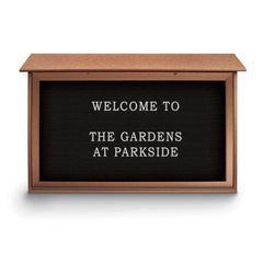 Enclosed Letter Board: 45" Wide, 30" High, Laminate, Black