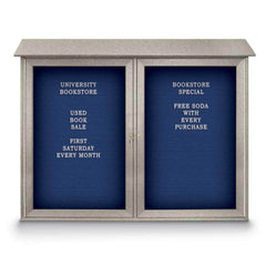 Enclosed Letter Board: 45" Wide, 36" High, Laminate, Blue