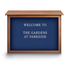 Enclosed Letter Board: 45" Wide, 36" High, Laminate, Blue