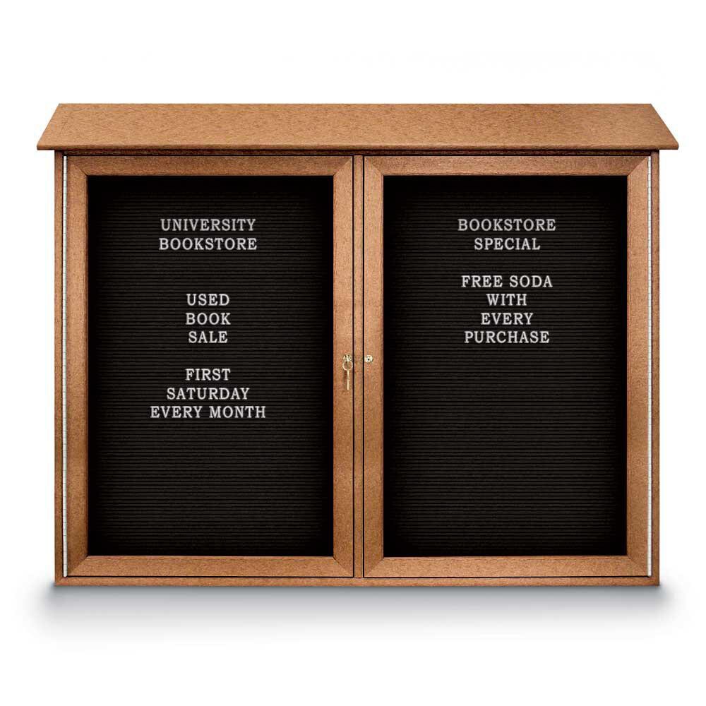 Enclosed Letter Board: 45" Wide, 36" High, Laminate, Black