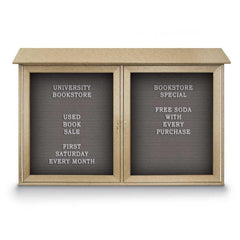 Enclosed Letter Board: 45" Wide, 30" High, Fabric, Gray