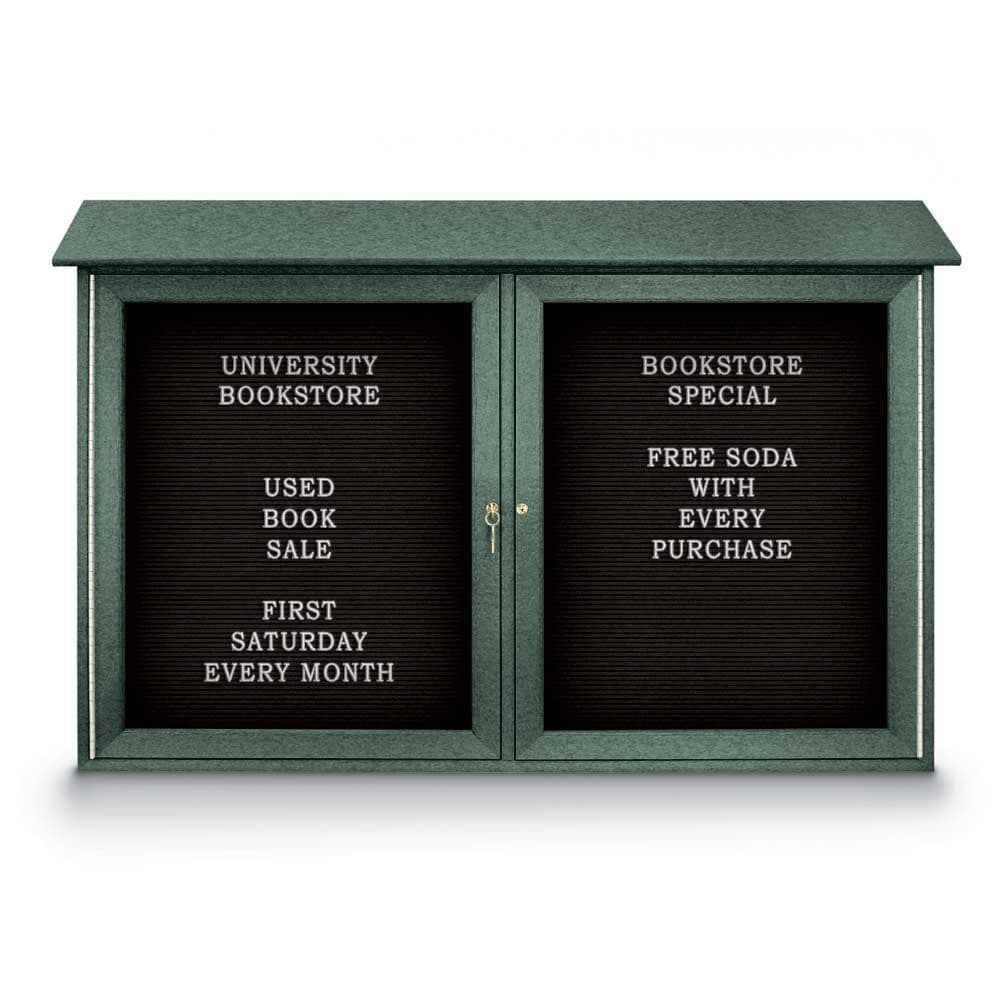 Enclosed Letter Board: 45" Wide, 30" High, Laminate, Black