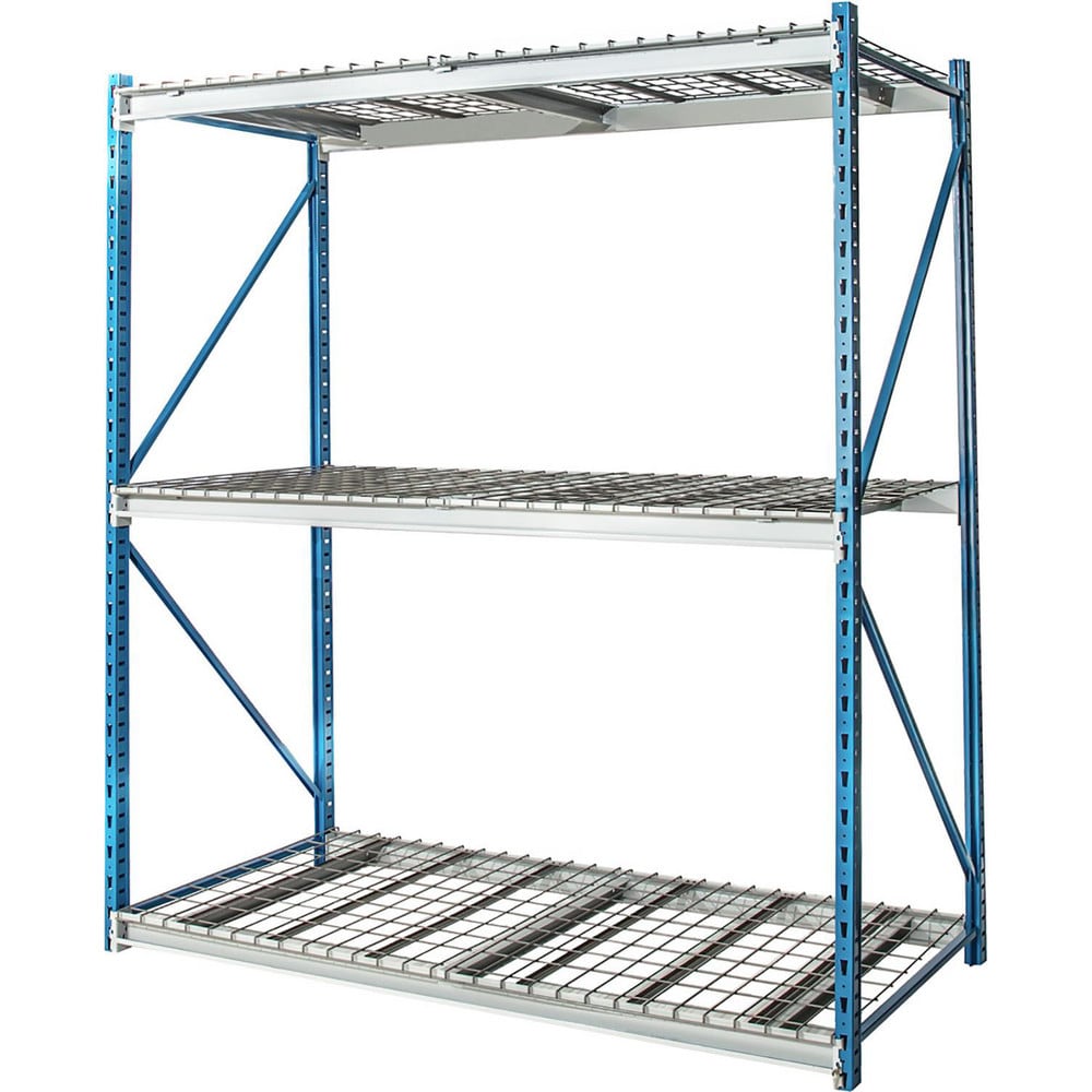 Storage Racks; Rack Type: Bulk Rack Starter Unit; Overall Width (Inch): 96; Overall Height (Inch): 123; Overall Depth (Inch): 48; Material: Steel; Color: Marine Blue, Light Gray; Finish: Powder Coated