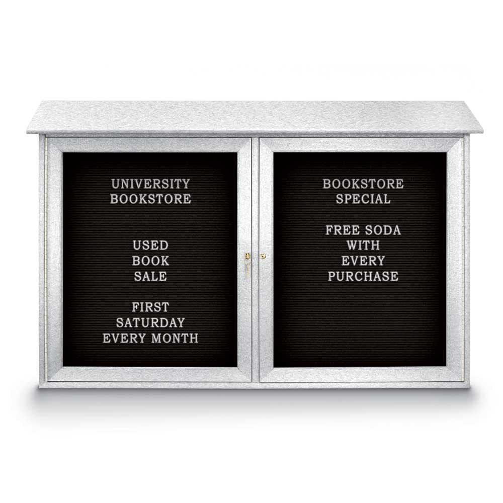 Enclosed Letter Board: 45" Wide, 30" High, Laminate, Black